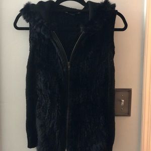 Fur sweater vest